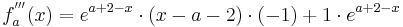 f_a^{'''} (x) = e^{a+2-x}\cdot ( x - a - 2 )\cdot (-1) + 1\cdot e^{a+2-x}