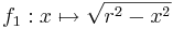 f_1 : x \mapsto \sqrt{r^2-x^2}