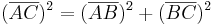 (\overline{AC})^2 = (\overline{AB})^2 + (\overline{BC})^2
