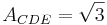 A_{CDE}=\sqrt{3}