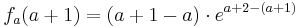 f_a (a+1) = ( a + 1 - a )\cdot e^{ a + 2 - (a+1) }