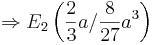  \Rightarrow E_2\left( \frac{2}{3}a / \frac{8}{27}a^3 \right)