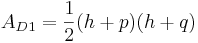 {A_D}_1=\frac{1}{2}(h+p)(h+q)