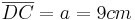 \overline{DC}=a=9cm