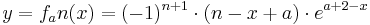 y=f_a{n}(x)=(-1)^{n+1}\cdot(n-x+a)\cdot e^{a+2-x}