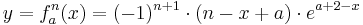 y=f_a^{n}(x)=(-1)^{n+1}\cdot(n-x+a)\cdot e^{a+2-x}