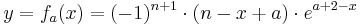 y=f_a(x)=(-1)^{n+1}\cdot(n-x+a)\cdot e^{a+2-x}