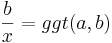 \frac{b}{x} = ggt(a,b)