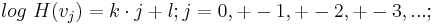 log \ H(v_j) = k\cdot j + l; j = 0,+-1,+-2,+-3,...;