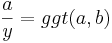 \frac{a}{y} = ggt(a,b)
