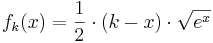 f_k(x)=\frac{1}{2}\cdot(k-x)\cdot \sqrt{e^{x}}