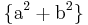 \mathcal{f\mathrm{a^2+b^2}g}