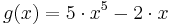 g(x) = 5\cdot x^{5} - 2\cdot x\;