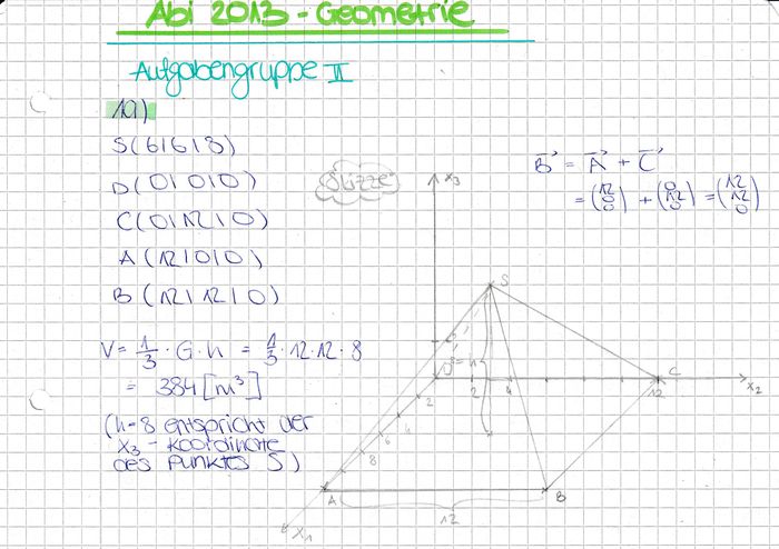 Abitur Mathematik/Abi 2013 Geometrie II Teil B – RMG-Wiki