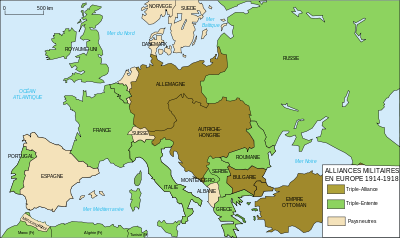 Alliances militaires en Europe 1914-1918-fr.svg