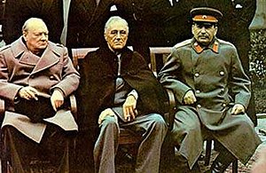 Yalta summit 1945 with Churchill, Roosevelt, Stalin tight crop.jpg